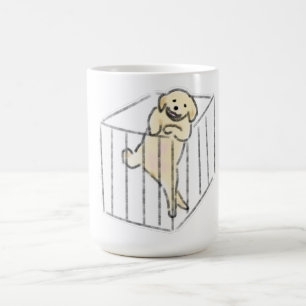 Caneca De Café Filhote de Retriever Dourado em Caixa Desenhado à