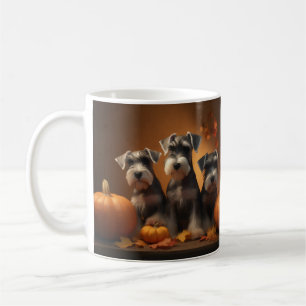 Caneca De Café Filhote de Schnauzer Delícia de Outono Abóbora