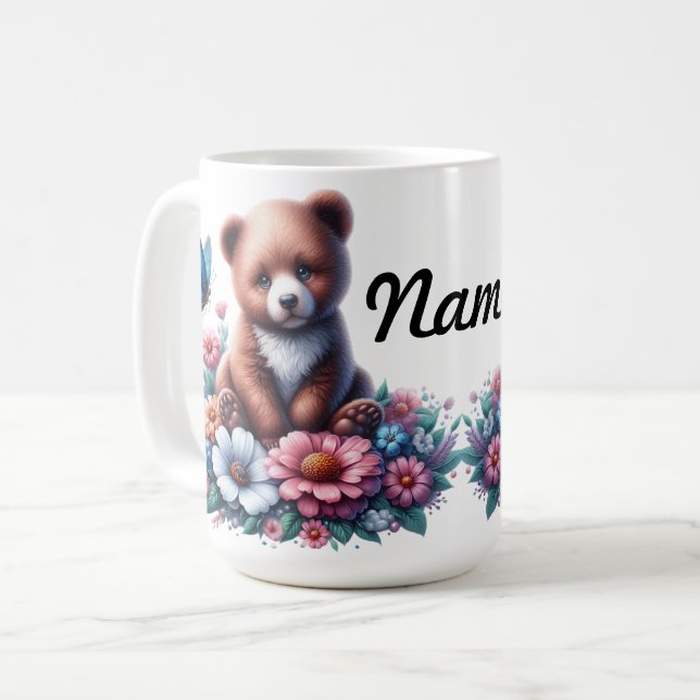 Caneca De Café Filhote de Urso Bonitinho (Frente Esquerda)