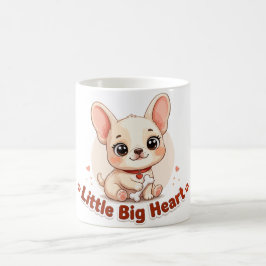 Caneca De Café Filhote Fofo Coração Grande Pequeno