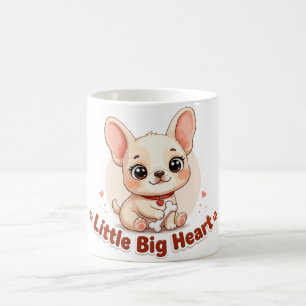Caneca De Café Filhote Fofo Coração Grande Pequeno