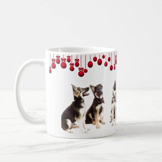 Caneca De Café Filhotes de cachorro do german shepherd e (Esquerda)