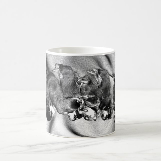 Caneca De Café filhotes de cachorro do rottweiler do sleepyhead (Centro)