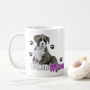 Caneca De Café Filhotes de cachorro rajados do pugilista - cão