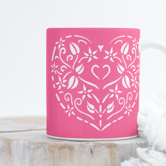 Caneca De Café Filigree Heart (Criador carregado)