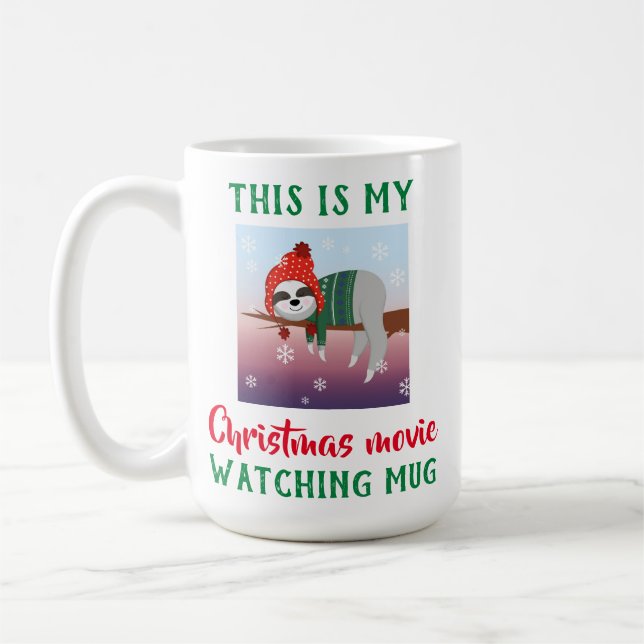 Caneca De Café Filme de Natal Bonito Assistindo (Esquerda)
