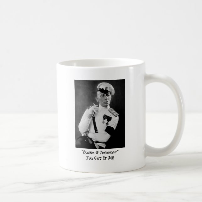 Caneca De Café Filme Silencioso ~ Foto Antiga ~ Suave & Debonair (Direita)