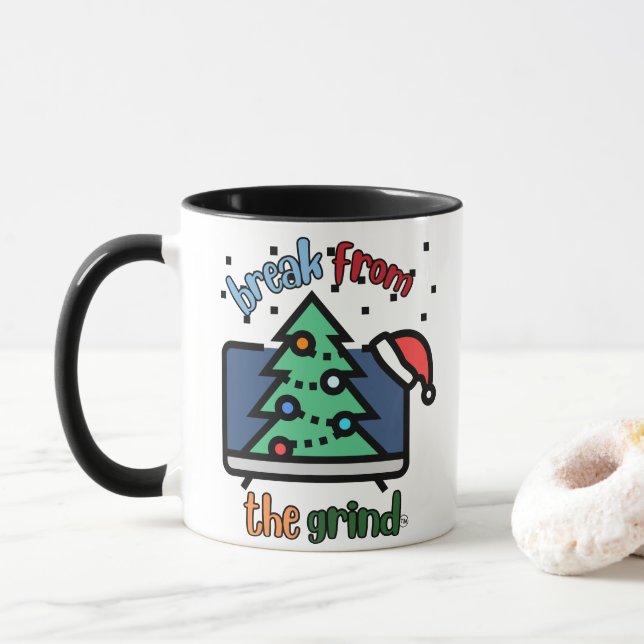 Caneca de Café Filmes de Natal em Casa (Com Donut)