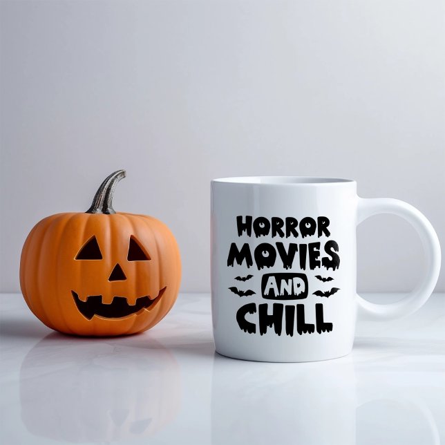 Caneca De Café Filmes de Terror e Relaxar (Criador carregado)