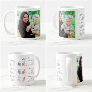 Caneca De Café Fim de Semana Vermelho do Calendário de Foto Perso