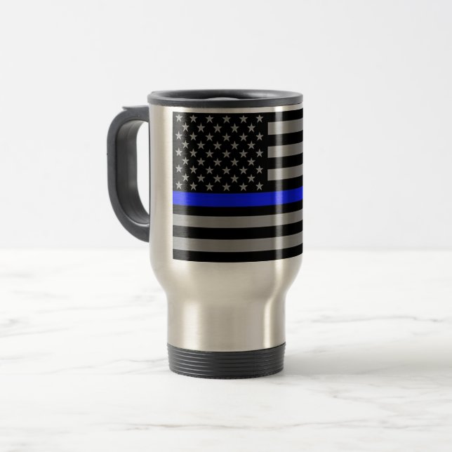 Caneca de café fina de Blue Line (Frente Esquerda)