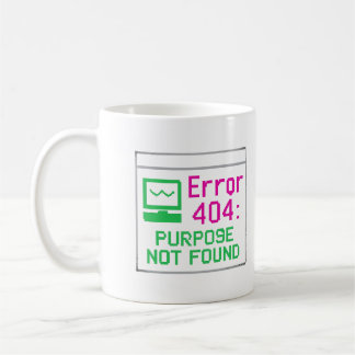 Caneca De Café Finalidade Não Encontrada | Tech Humor Mug - Erro