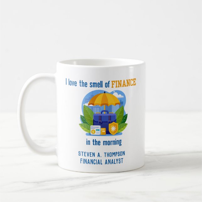 Caneca De Café Finanças Fofas Personalizadas (Esquerda)