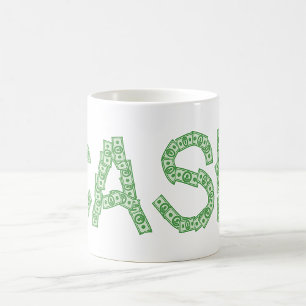 Caneca De Café Finanças Verdes Palavra Dinheiro