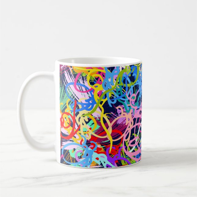 Caneca De Café Fine Art background. Seamless pattern with grunge  (Esquerda)