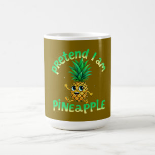 Caneca De Café Fingir que sou abacaxi - Engraçado e bonito, tropi