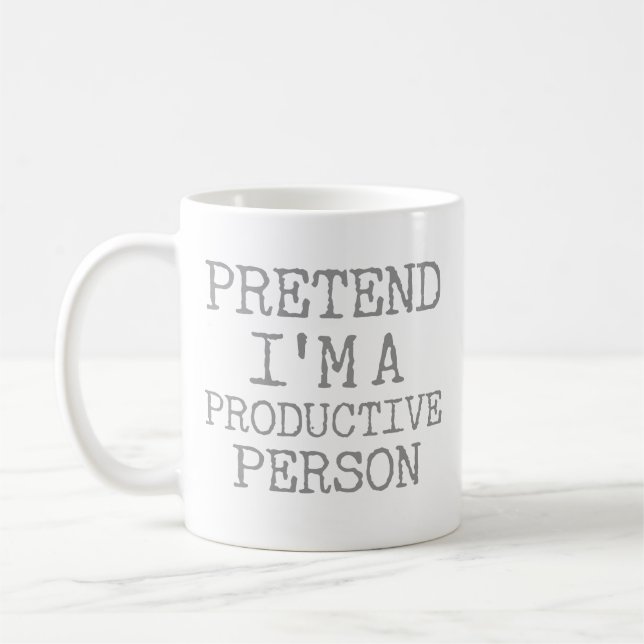 Caneca De Café Finja que sou uma pessoa produtiva  (Esquerda)