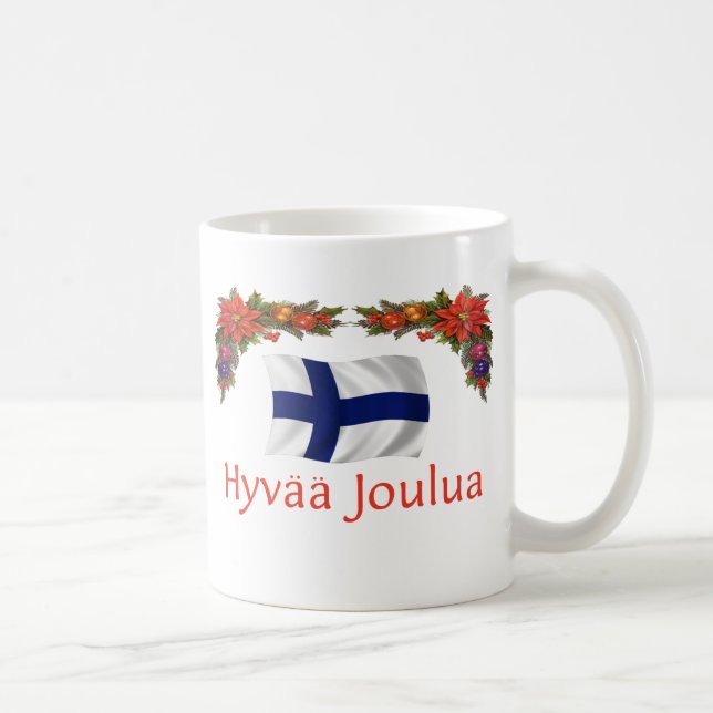Caneca De Café Finlandia Hyvaa Joulua (Feliz Natal) (Direita)
