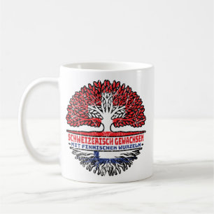 Caneca De Café Finnland Finnisch Schweizer Schweiz Baum Wurzel