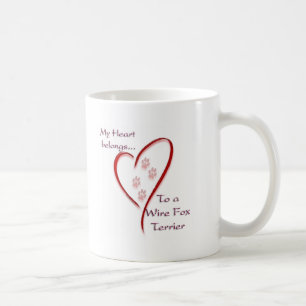 Caneca De Café Fio Fox Terrier Hearts Pertence