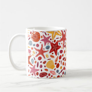 Caneca De Café Fios-de-água, conchas e pedras, palha de tração