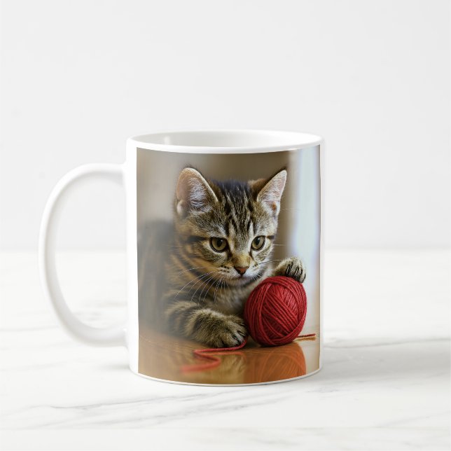 Caneca De Café Fios Vermelho de Kitten (Esquerda)