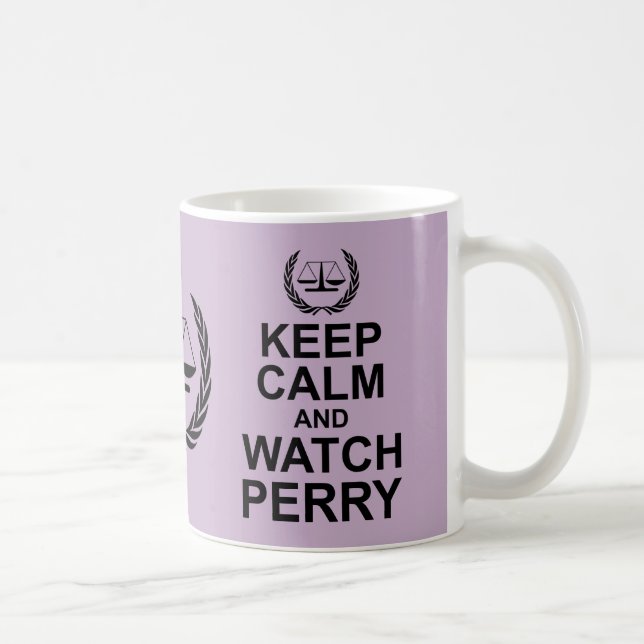 Caneca De Café Fique calmo e assista o Humor Legal Perry (Direita)