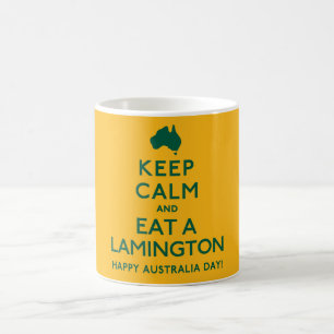 Caneca De Café Fique calmo e coma um Lamington australiano