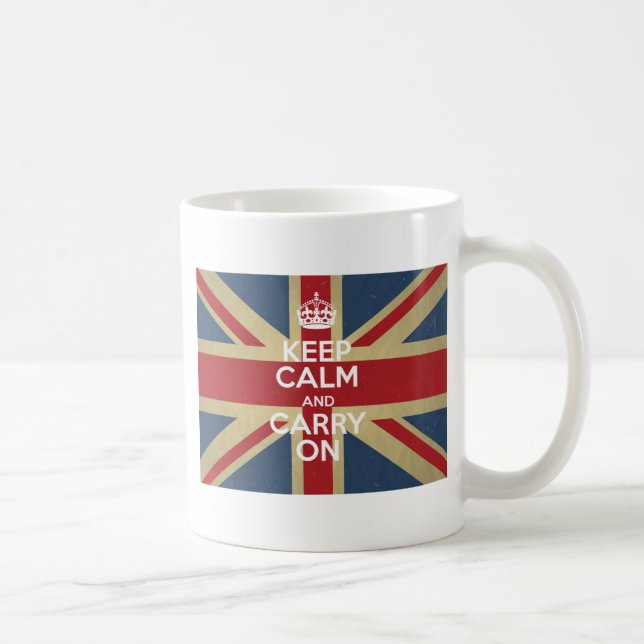 Caneca De Café Fique Calmo E Continue. (Direita)