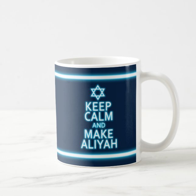 Caneca De Café Fique Calmo E Faça Aliyah (Direita)