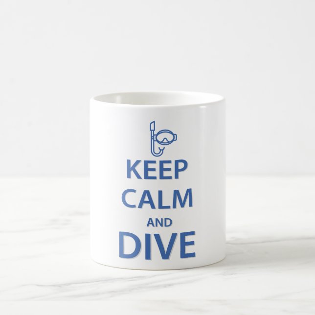 Caneca De Café Fique calmo e mergulhe (Centro)