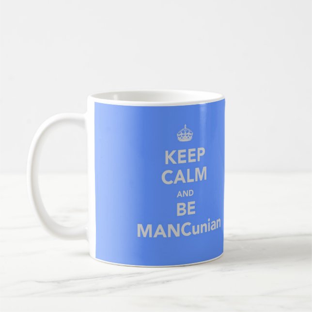 Caneca De Café Fique calmo e seja MANCuniano (Esquerda)
