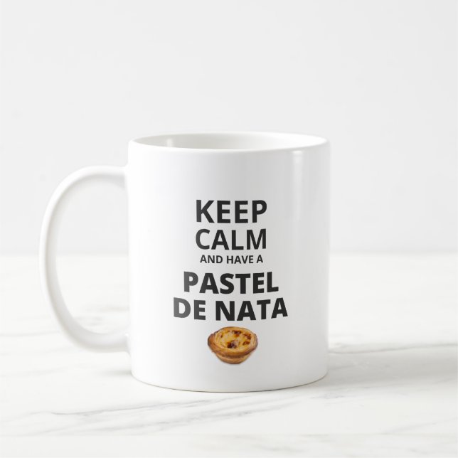 Caneca De Café Fique calmo e tenha um Pastel de Nata (Esquerda)