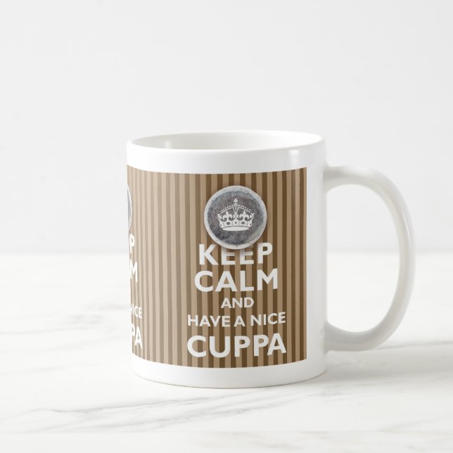 Caneca De Café 'Fique calmo e tenha uma Cuppa!' (Direita)