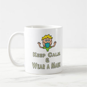 Caneca De Café Fique calmo e Vista uma máscara