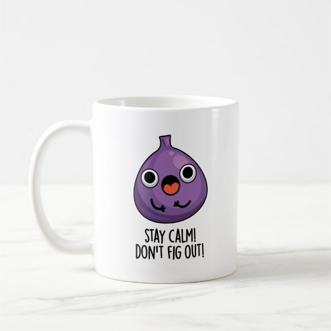 Caneca De Café Fique calmo Não descubra um Fruta engraçado (Esquerda)