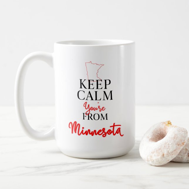 Caneca De Café Fique calmo Você é de Minnesota (Com Donut)