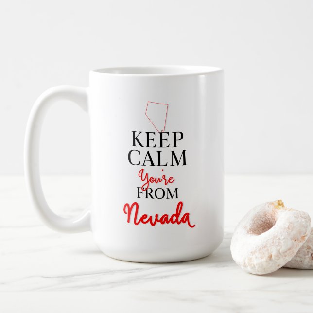 Caneca De Café Fique calmo Você é de Nevada (Com Donut)