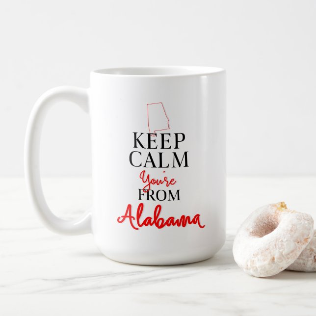 Caneca De Café Fique calmo Você é do Alabama (Com Donut)