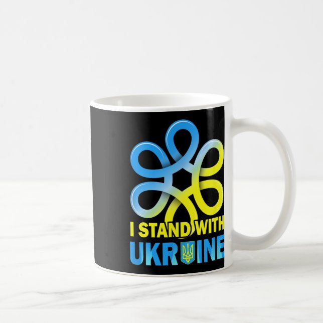 Caneca De Café Fique Com a Bandeira da Ucrânia Anti-Putin Diga Nã (Direita)