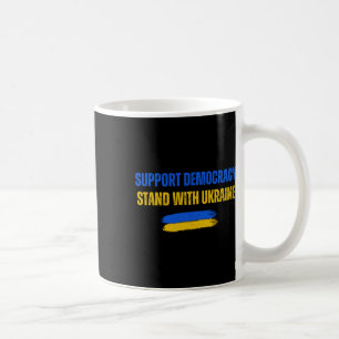 Caneca De Café Fique Com a Ucrânia Apoie a Democracia Bandeira da