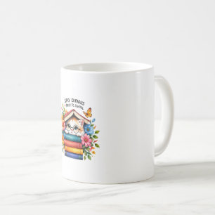 Caneca De Café Fique Curioso Design de Leitura de Volta às Aulas