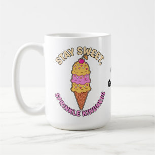 Caneca De Café Fique Doce Espalhe Gentileza Coração Retrô de Sorv