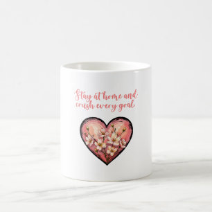 Caneca De Café Fique Em Casa E Supere Todos Os Objetivos Design D