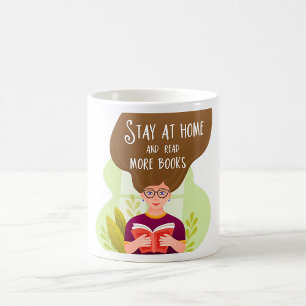 Caneca De Café Fique em Casa Leia Mais Livros Amante de Livros