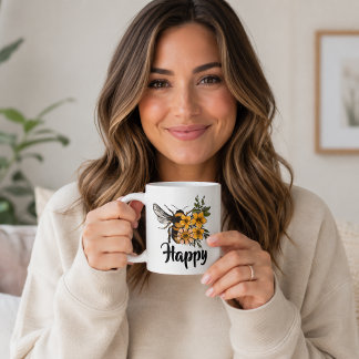 Caneca De Café Fique Feliz