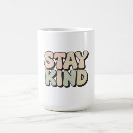 Caneca De Café Fique Gentil - Estética de Tipografia Groovy dos A