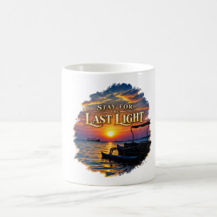 Caneca De Café Fique para a Última Luz Arte Oceânica do Pôr do So