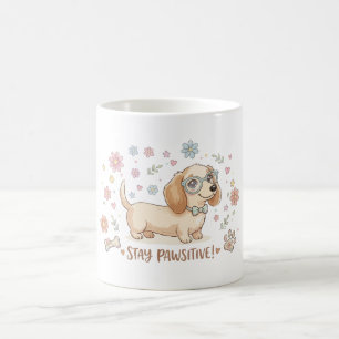 Caneca De Café Fique Pawsitivo Cachorrinho Fofo