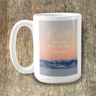 Caneca De Café Fique quieto E Conheça A Escritura Da Bíblia Perso